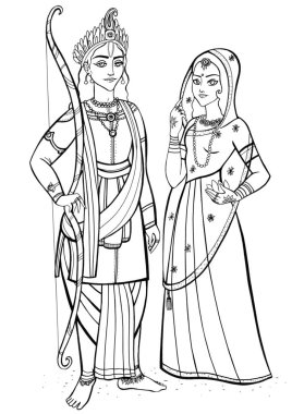 Sita ve Rama siyah ve beyaz