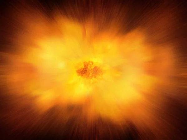 Explosão dinâmica quente realista enorme, cor laranja com faíscas — Fotografia de Stock