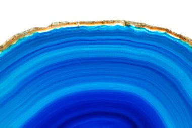 Arka plan - mavi akik mineral beyaz arka plan üzerinde izole kesit