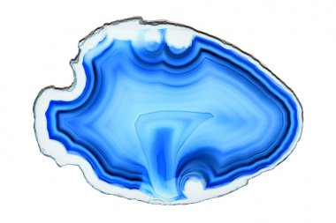 Arka plan - mavi akik mineral beyaz arka plan üzerinde izole kesit
