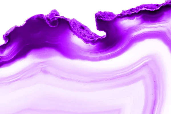 Sfondo Astratto Ultra Viola Pruple Agata Minerale Sezione Trasversale Isolato — Foto Stock