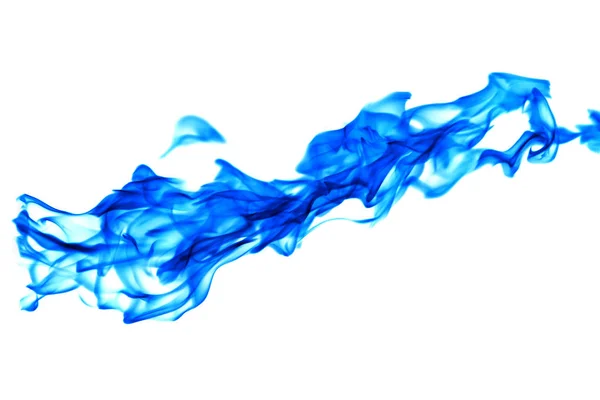 Llama Fuego Azul Aislada Sobre Fondo Blanco — Foto de Stock