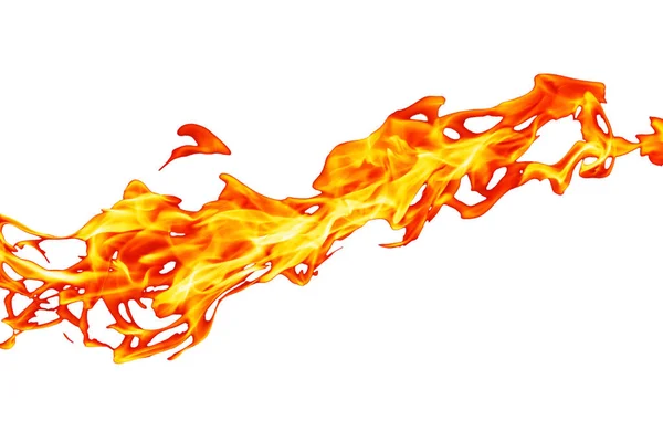 Orange Fire Flame Isolated White Background — Stock Photo, Image