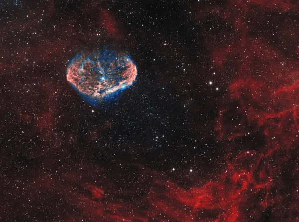 Crescent Nebula Ngc 6888 Caldwell Een Emissienevel Het Sterrenbeeld Cygnus — Stockfoto