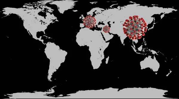 Mapa Palabras Coronavirus Lágrimas Covid — Foto de Stock