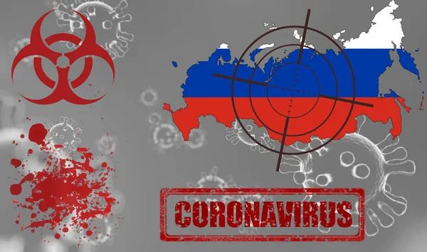 Coronavirus Oroszország Vírus Oroszország Betegség Vér Stock Fotó