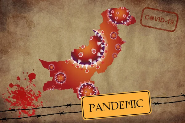 Coronavirus Karta Pakistan Pandemisk Epidemiskt Virus Covid Sjukdom — Stockfoto