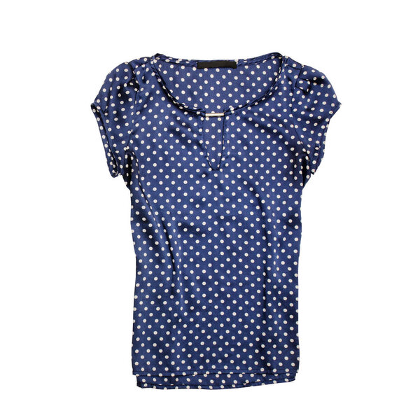 Голубая блузка с горошек. Модная концепция. Isolated
.