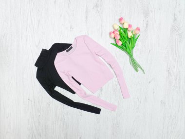 Pembe ve siyah en fazla, Lale buketi. Moda kavramı