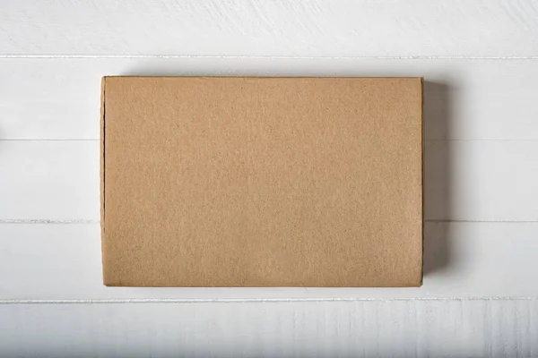 Rectangular carton box on white background. Design space