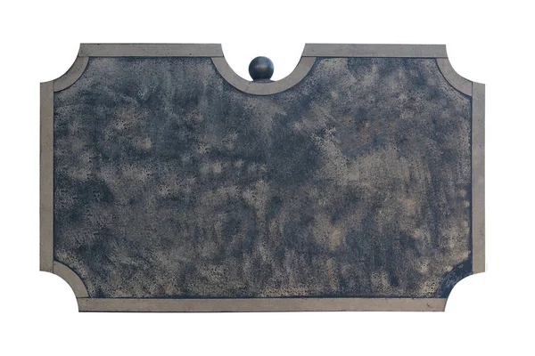 Placa de metal vintage aislada en blanco. Imitación de bronce. Copiar espacio — Foto de Stock
