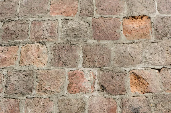 Стара цегляна стіна. Груба текстура. Червоний цемент і цемент — стокове фото