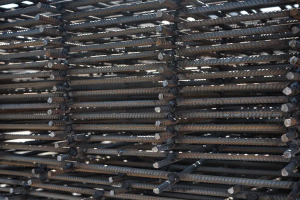 Bewehrungsstange Aus Stahl Für Den Industriellen Bau Metallteile Für Verstärkungen — Stockfoto