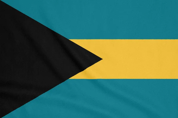なめらかな絹の質感でバハマの旗 バハマの国民的シンボル 繊維旗 — ストック写真
