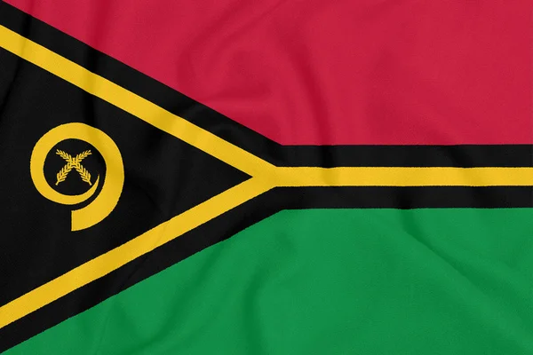 Zászló Vanuatu Sima Selyem Textúra Vanuatu Nemzeti Szimbóluma — Stock Fotó