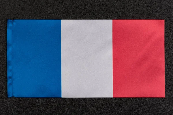 Emblema Nazionale Della Francia Bandiera Della Francia Sfondo Nero Primo — Foto Stock