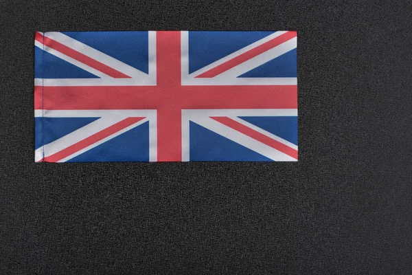 Bandeira Reino Unido Sobre Fundo Preto Símbolo Nacional Reino Unido — Fotografia de Stock