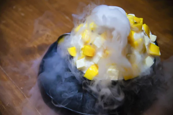 Smoky Bingsu Sweet Dessert Süßes Dessert Koreanischen Stil Für Den — Stockfoto