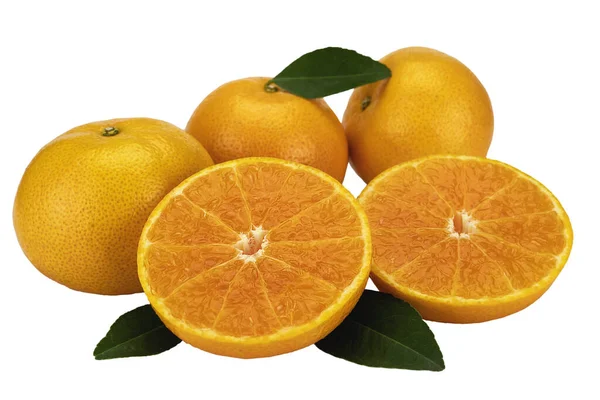 Vers Sappig Sinaasappelfruit Witte Achtergrond Tropisch Sinaasappelfruit Voor Achtergrondgebruik — Stockfoto