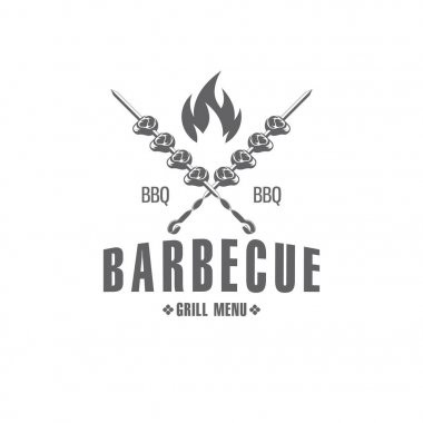 Barbekü amblemi vektör