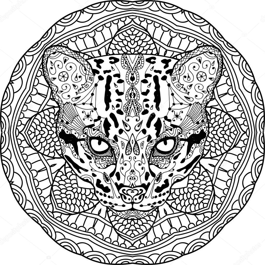 Disegni da colorare antistress Gatto selvatico forte ¨
