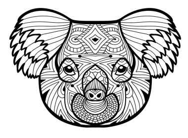 Totem boyama sayfası yetişkinler için. Koala başkanı