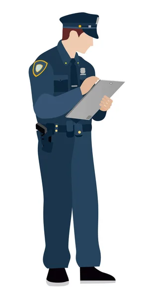 Ilustración plana Policía sobre fondo blanco — Vector de stock