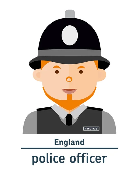 Flat illustration. Avatar London police officer — Stock Vector