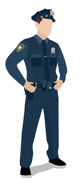 Beyaz zemin üzerine polis memuru. Düz