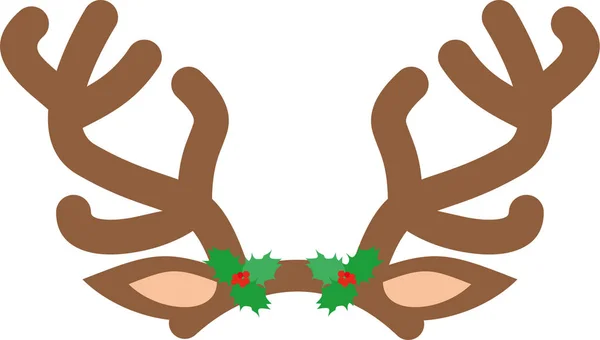 Antlers di una renna su sfondo bianco. Illustrazione piatto — Vettoriale Stock