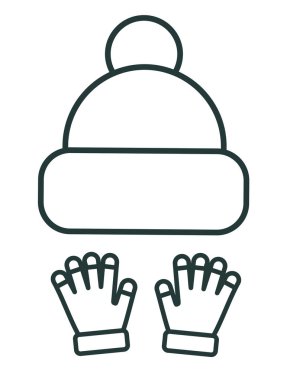 Simge çocuk kış şapka eldiven ile sıra. Spor malzemeleri. 