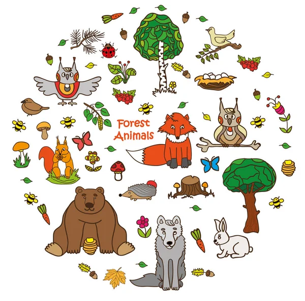 Zoo collection de dessins animés pour enfants livres et affiches . — Image vectorielle