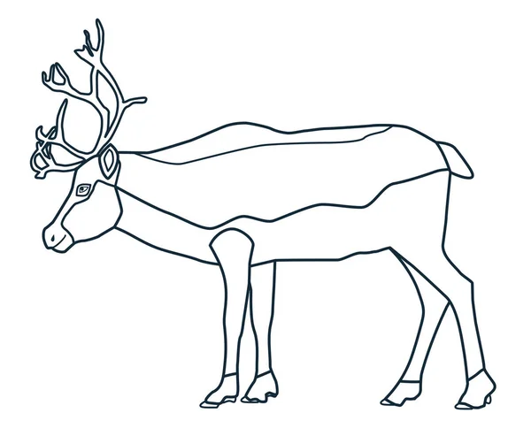 Фигура северного оленя. Ref-line . — стоковый вектор
