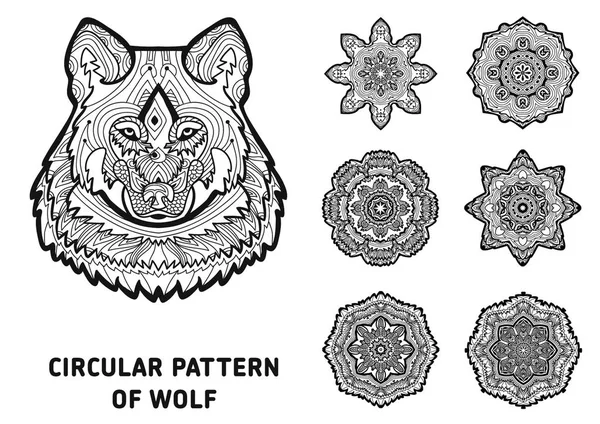 Lijntekeningen. Element voor uw ontwerp. Het hoofd van een wolf — Stockvector