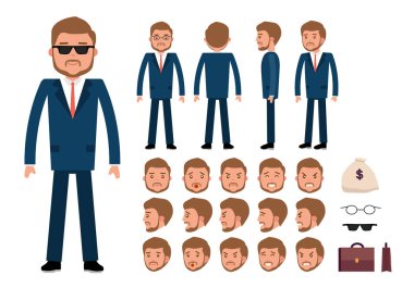 Akıllı işadamı karakter oluşturma küme.