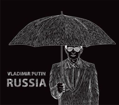 Rusya devlet başkanı Vladimir Putin ile bir şemsiye