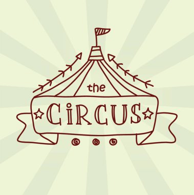 Şaşırtıcı sirk afişi. Sirk yazı.