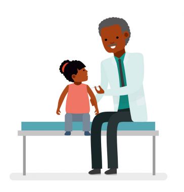 A visit to the doctor. Caring for the health of the child. Vaccination clipart