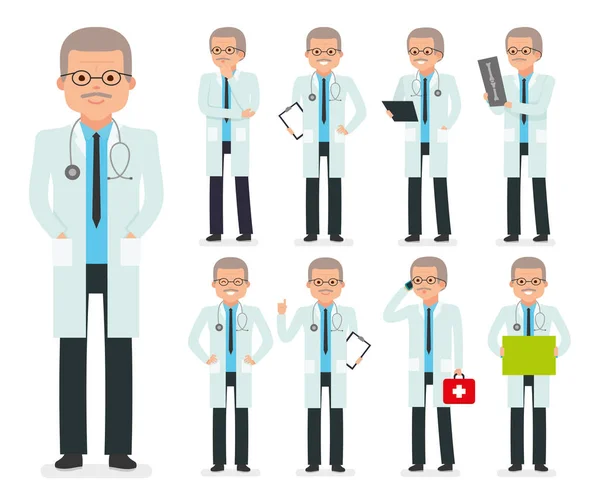 Set creazione personaggio medico. Il pediatra, medico, medico . — Vettoriale Stock