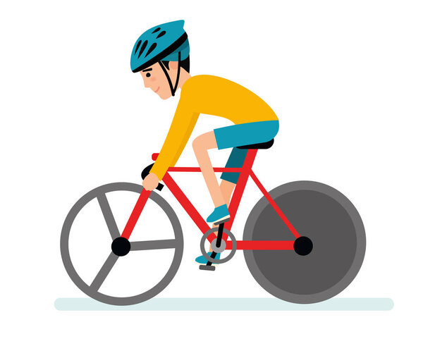 Экстремальные виды спорта. Спортсмен в шлеме на велосипеде. Иллюстрация на белом фоне
.