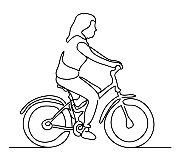 Mujer montando en bicicleta. Chica joven con ropa de verano