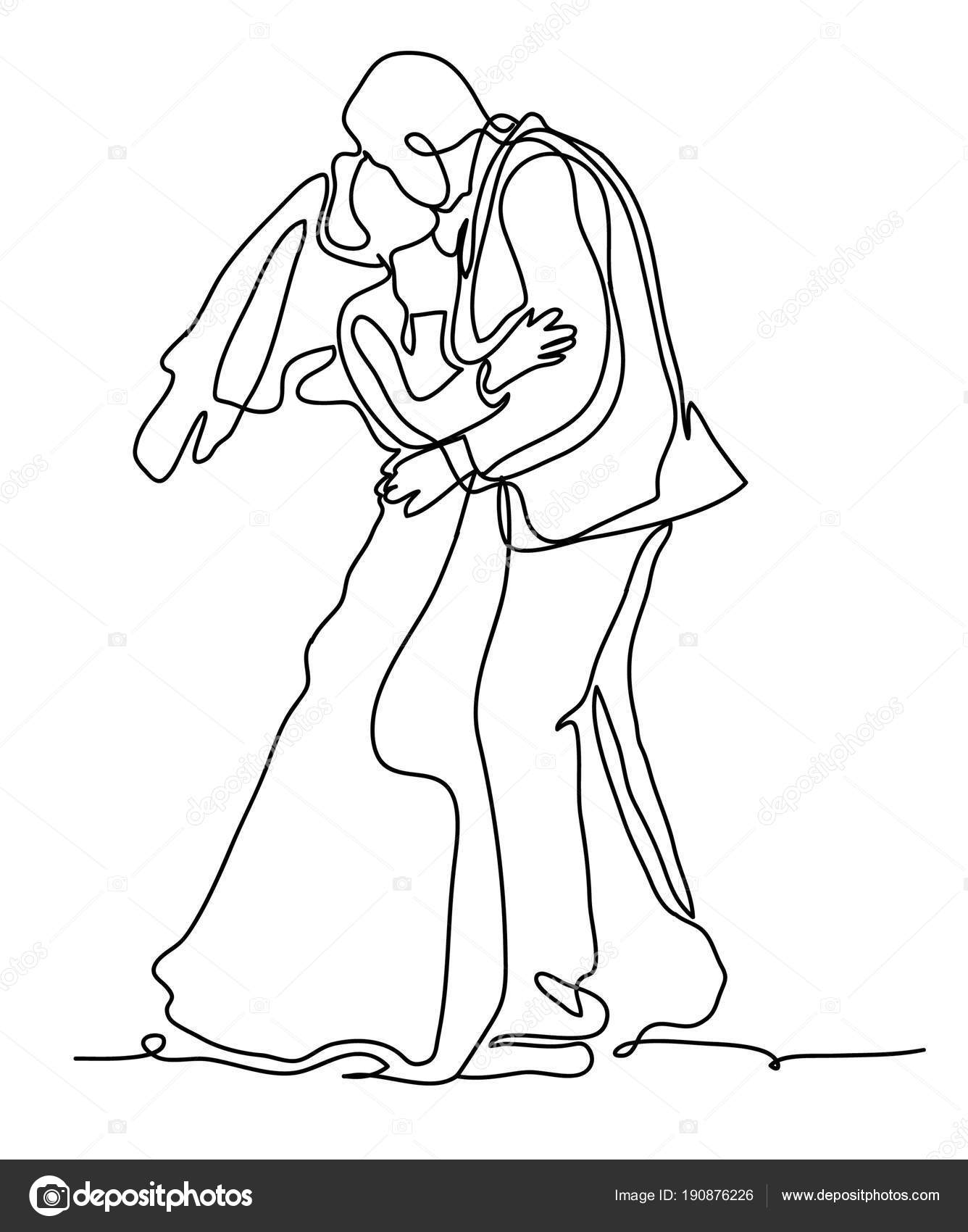 Fotografie Sposi Bacio Disegno Sposa E Lo Sposo Baci