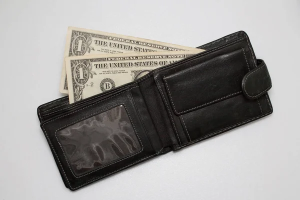 Dollars in wallet on white background — Stock Photo, Image