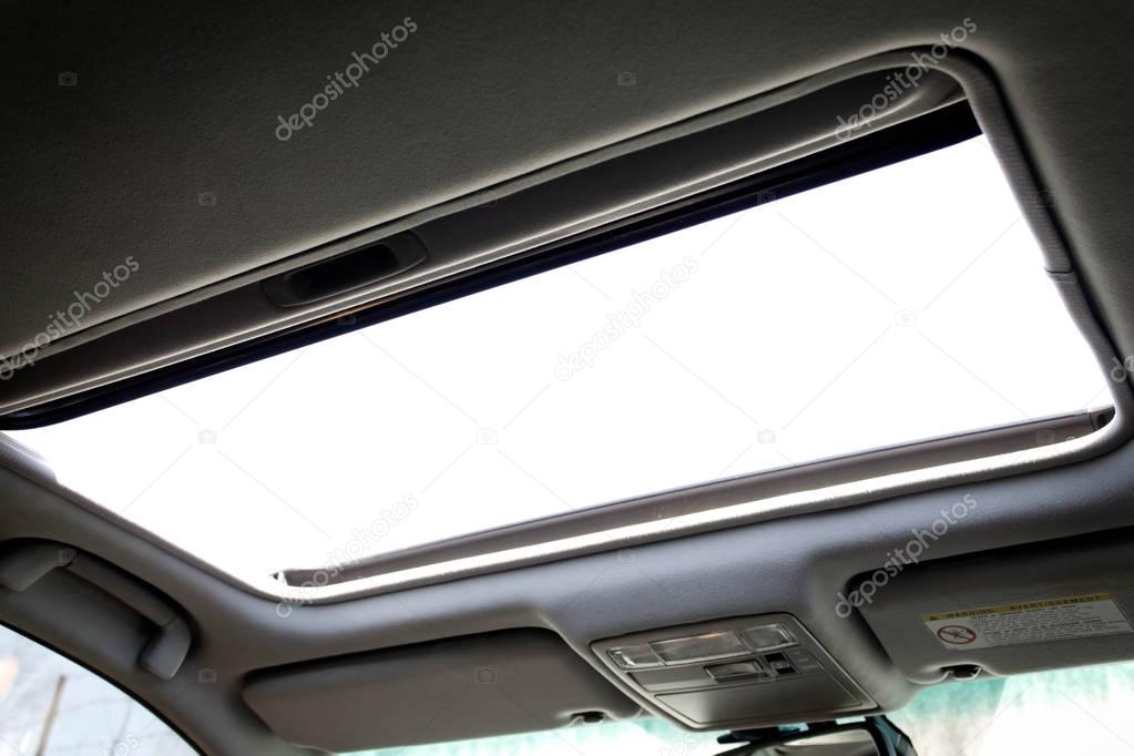 automotive sunroof closeup