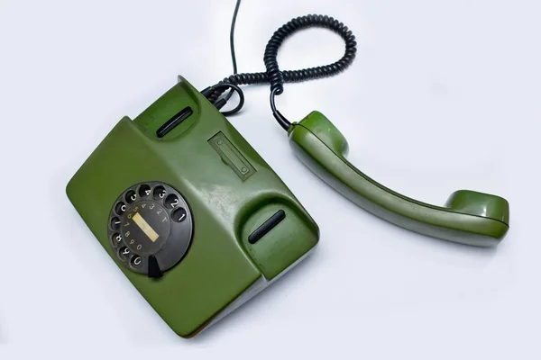 Stary telefon zielony — Zdjęcie stockowe