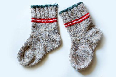 Beyaz arka plan üzerinde izole Yün çorap