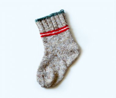 Beyaz arka plan üzerinde izole Yün çorap