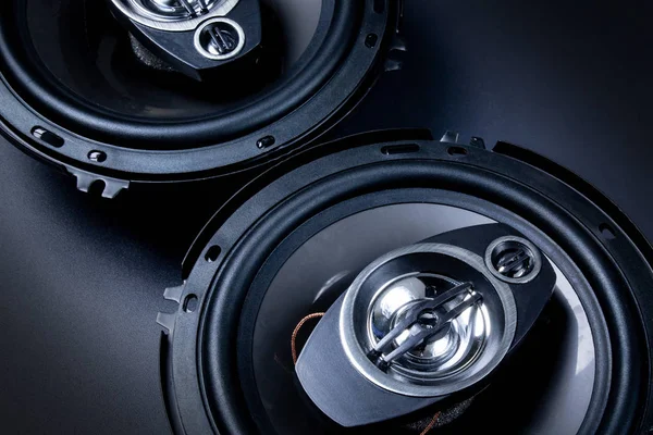 Modern car speakers close-up