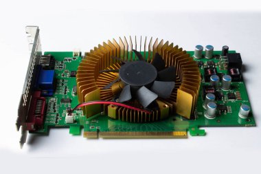 Computer video card close up 