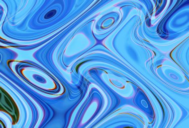 Eğri şekillerden oluşan renkli psikedelik bir arka plan. Görüntü